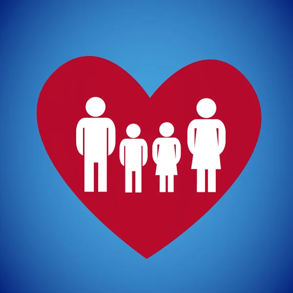 Familie hjerte – Stock-vektor