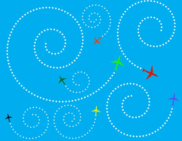 Aviones diferentes colores — Vector de stock