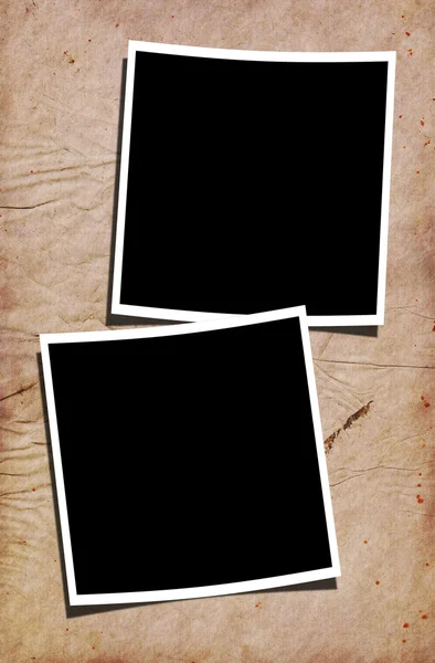 Blank Photographs on Stained Paper Background — Stock Photo, Image
