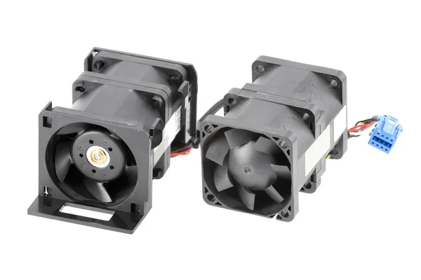 Two Dual-Rotor Cabled Cooling Fans — Stock Photo, Image