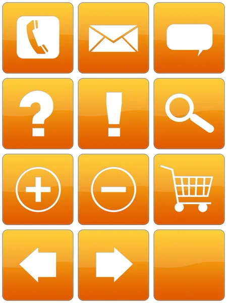 Orange Glossy Web Icon Set