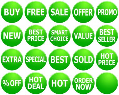 Yeşil promosyon web bir simgeler kümesi