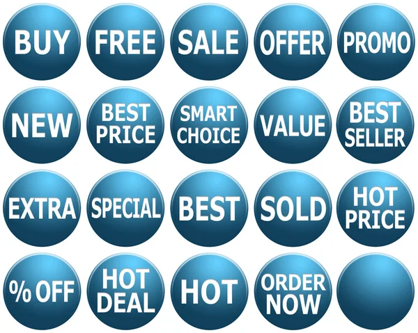 koyu mavi tanıtım web-simge kümesi