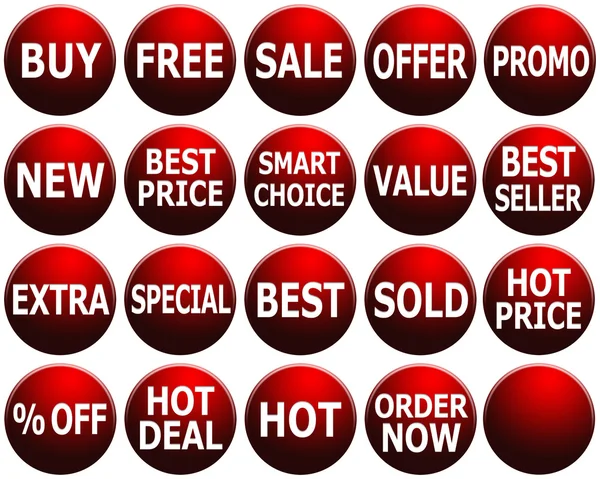 koyu kırmızı promosyon web-simge kümesi