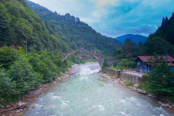 Famous Senyuva Cinciva Stone Bridge Storm Valley Firtina Vadisi Rize — Φωτογραφία Αρχείου