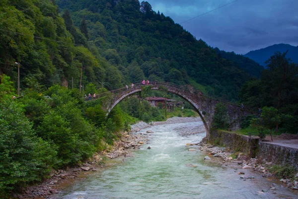 Famous Senyuva Cinciva Stone Bridge Storm Valley Firtina Vadisi Rize — Φωτογραφία Αρχείου