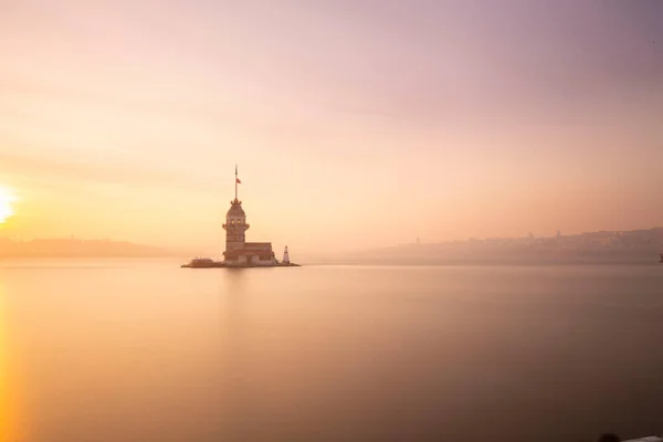 Torre Donzela Estrutura Mais Fotografada Mundo Fotografada Com Técnica Longa — Fotografia de Stock