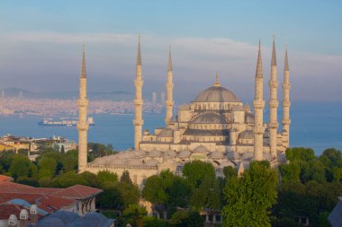 Mavi Camii (Sultanahmet Camii), Boğaziçi ve Anadolu Yakası manzarası, Istanbul, Türkiye
