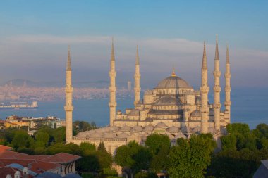 Mavi Camii (Sultanahmet Camii), Boğaziçi ve Anadolu Yakası manzarası, Istanbul, Türkiye