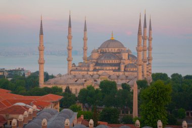 Mavi Camii (Sultanahmet Camii), Boğaziçi ve Anadolu Yakası manzarası, Istanbul, Türkiye
