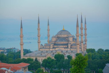 Mavi Camii (Sultanahmet Camii), Boğaziçi ve Anadolu Yakası manzarası, Istanbul, Türkiye