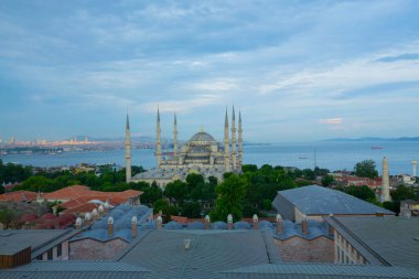 Mavi Camii (Sultanahmet Camii), Boğaziçi ve Anadolu Yakası manzarası, Istanbul, Türkiye