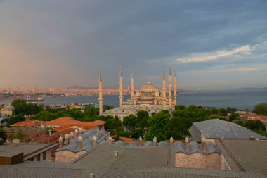 Mavi Camii (Sultanahmet Camii), Boğaziçi ve Anadolu Yakası manzarası, Istanbul, Türkiye