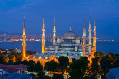 Mavi Camii (Sultanahmet Camii), Boğaziçi ve Anadolu Yakası manzarası, Istanbul, Türkiye