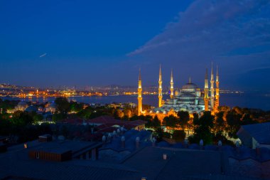 Mavi Camii (Sultanahmet Camii), Boğaziçi ve Anadolu Yakası manzarası, Istanbul, Türkiye