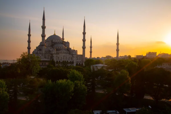 Niebieski Meczet Sultanahmet Camii Bosfor Azjatyckiej Panoramę Istanbul Turcja — Zdjęcie stockowe