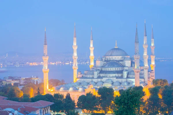 Blue Mosque Sultanahmet Camii Bosporus Asian Side Skyline Istanbul Turkey — Stock Photo, Image