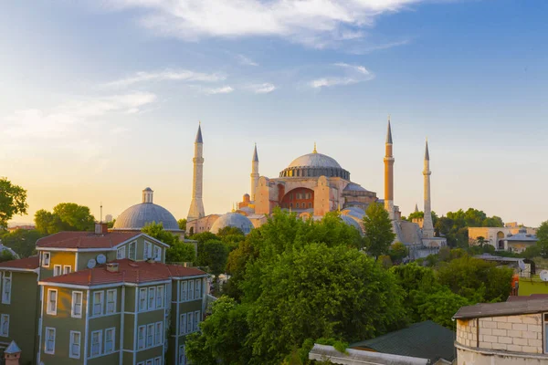 Prachtig Uitzicht Hagia Sophia Istanbul Turkije Van Bovenaf Gezien Bij — Stockfoto