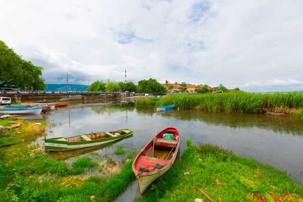 Vissersboot Golyazi Village Turkije — Stockfoto