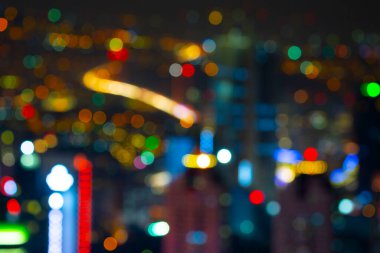 İstanbul ve Türkiye 'de hava gece panoramik iş manzarası