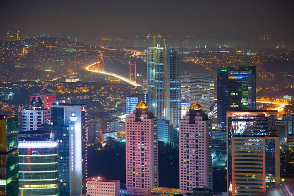 Luchtfoto Panoramisch Uitzicht Zaken Istanbul Turkije — Stockfoto