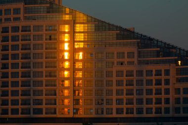 Seyhan River and aesthetic building reflection / Adana - Turkey