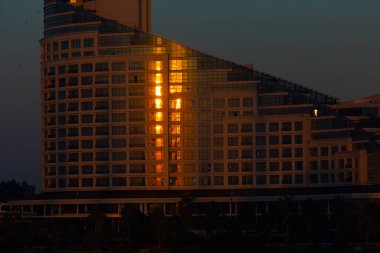 Seyhan River and aesthetic building reflection / Adana - Turkey