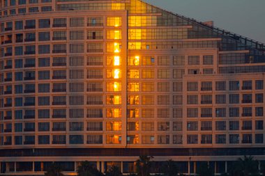 Seyhan River and aesthetic building reflection / Adana - Turkey