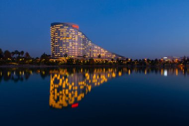 Seyhan River and aesthetic building reflection / Adana - Turkey