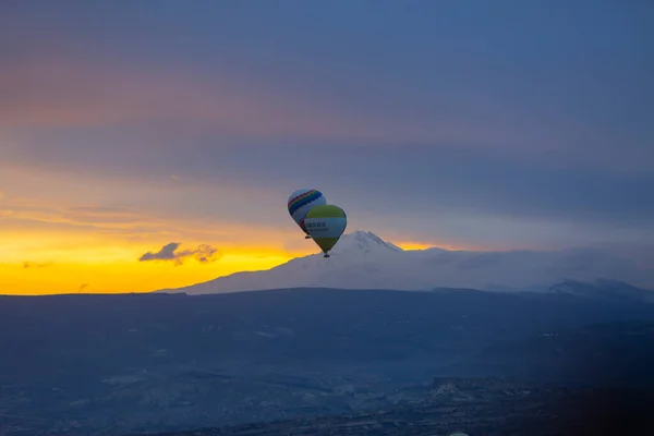 Grote Toeristische Attractie Van Cappadocië Ballonvlucht Cappadocië Bekend Hele Wereld — Stockfoto