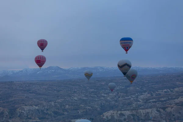 Grote Toeristische Attractie Van Cappadocië Ballonvlucht Cappadocië Bekend Hele Wereld — Stockfoto