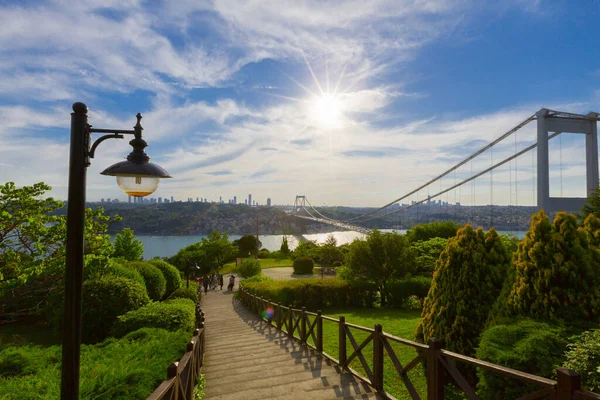 Fatih Sultan Mehmet Bridge View Otagtepe Park Istanbul — Stock Photo, Image