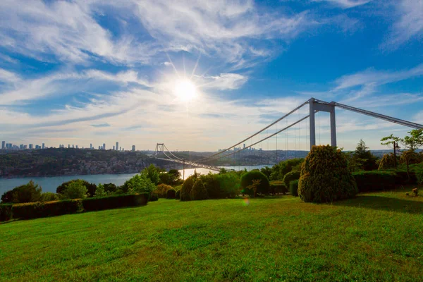 Ponte Fatih Sultan Mehmet Vista Parque Otagtepe Istambul — Fotografia de Stock