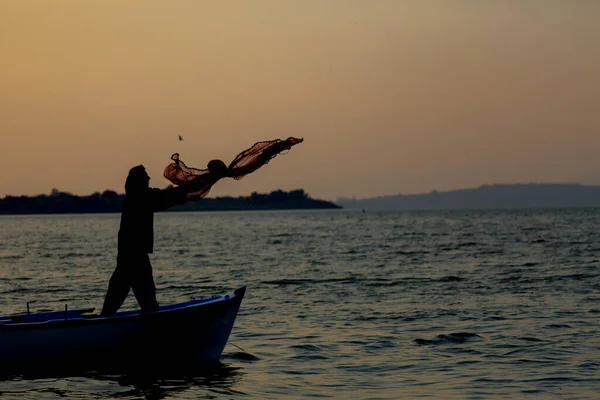 Lake Van Fishermen Trying Catch Fish Lake Van One Biggest — Foto de Stock