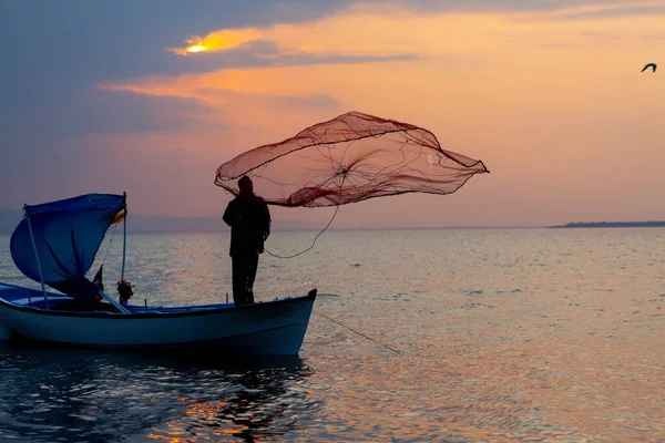 Lake Van Halászok Próbálnak Halat Fogni Lake Van Egyik Legnagyobb — Stock Fotó