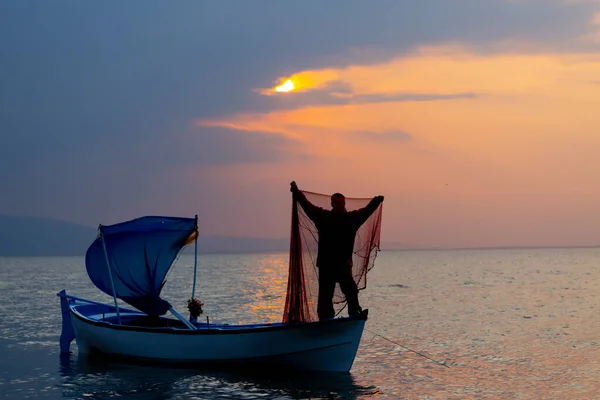 Van Gölü Balık Yakalamaya Çalışan Balıkçılar Van Gölü Türkiye Nin — Stok fotoğraf