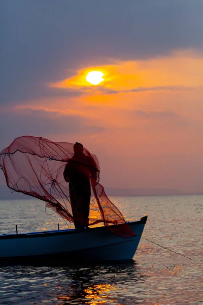 Lake Van Fishermen Trying Catch Fish Lake Van One Biggest — Stockfoto