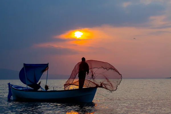 Lake Van Fishermen Trying Catch Fish Lake Van One Biggest — Foto de Stock