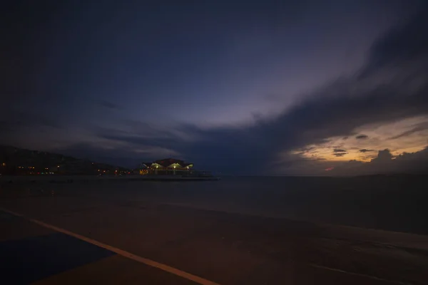 Bykcekmece Albatross Παραλία Φωτογραφήθηκε Τεχνική Μεγάλης Έκθεσης Μια Θυελλώδη Ημέρα — Φωτογραφία Αρχείου