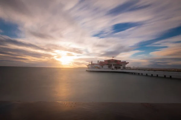 Bykcekmece Albatross Beach Photographed Long Exposure Technique Stormy Day — Stock Photo, Image