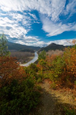 Türkiye 'nin Kastamonu kentindeki Kure Dağları' nın yamaçlarındaki manzara güzel sonbahar doğası