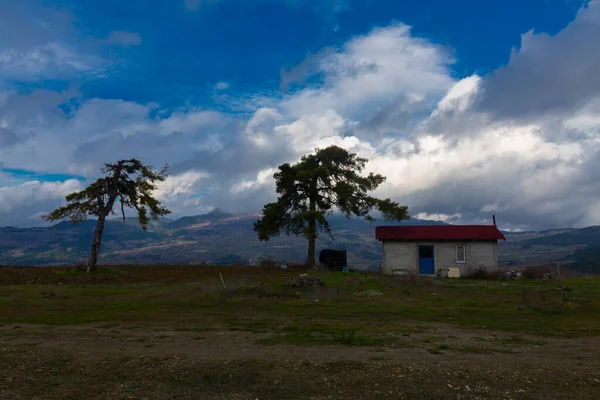 Türkiye 'nin Kastamonu kentindeki Kure Dağları' nın yamaçlarındaki manzara güzel sonbahar doğası