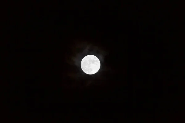 Super Pleine Lune Avec Fond Sombre Madrid Espagne Europe Photographie — Photo