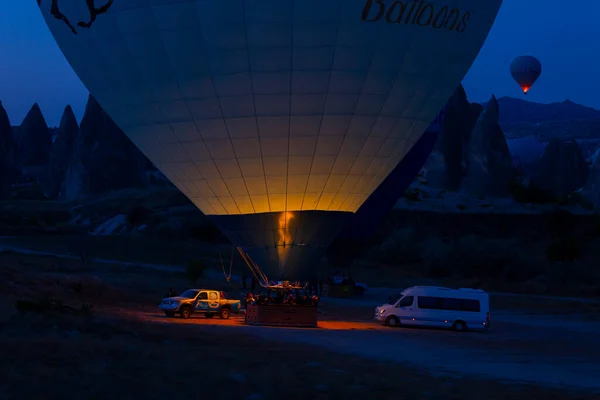 Färgglada Luftballonger Innan Lanseringen Göreme Nationalpark Cappadocia Turkiet — Stockfoto