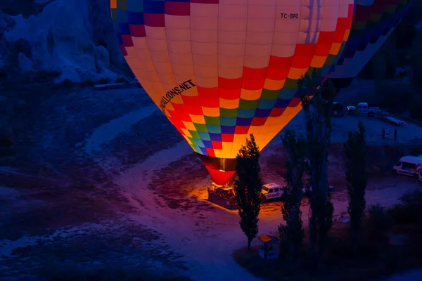 Colorful Hot Air Balloons Launch Goreme National Park Cappadocia Turkey — Stock Photo, Image