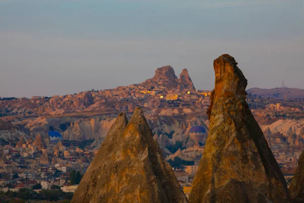 Coloridos Globos Aire Caliente Antes Del Lanzamiento Parque Nacional Goreme — Foto de Stock