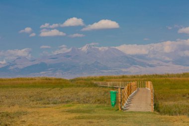güzel manzara ve sultanmarshes (kuş cenneti) yanındaki erciyes Dağı, kayseri