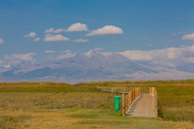güzel manzara ve sultanmarshes (kuş cenneti) yanındaki erciyes Dağı, kayseri