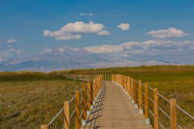 güzel manzara ve sultanmarshes (kuş cenneti) yanındaki erciyes Dağı, kayseri