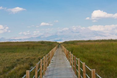 güzel manzara ve sultanmarshes (kuş cenneti) yanındaki erciyes Dağı, kayseri
